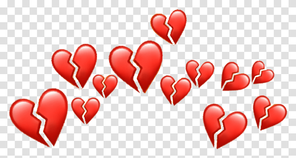 Brokenheart Broken Red Heart Heartcrown Emoji Tumblr, Cushion, Label, Text, Ball Transparent Png