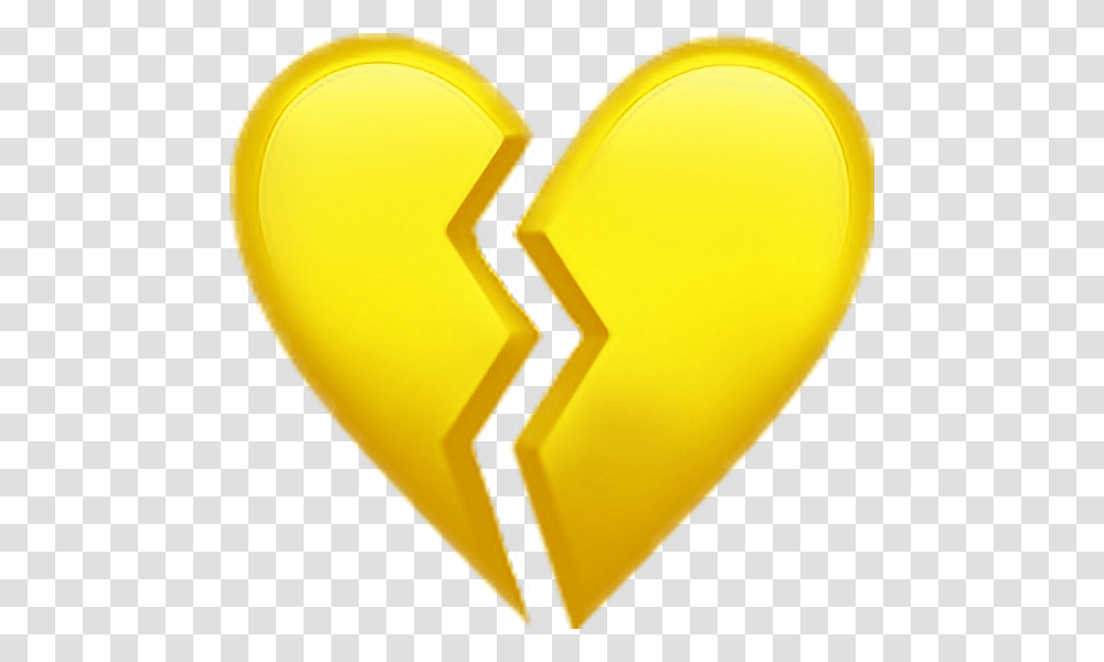 Brokenheart Yellow Aesthetic Emoji Freetoedit Ios Broken Heart Emoji, Sweets, Food, Confectionery, Soccer Ball Transparent Png