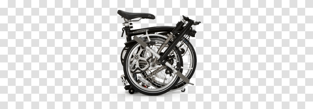 Brompton Folding Bike Folded, Spoke, Machine, Wheel, Motorcycle Transparent Png