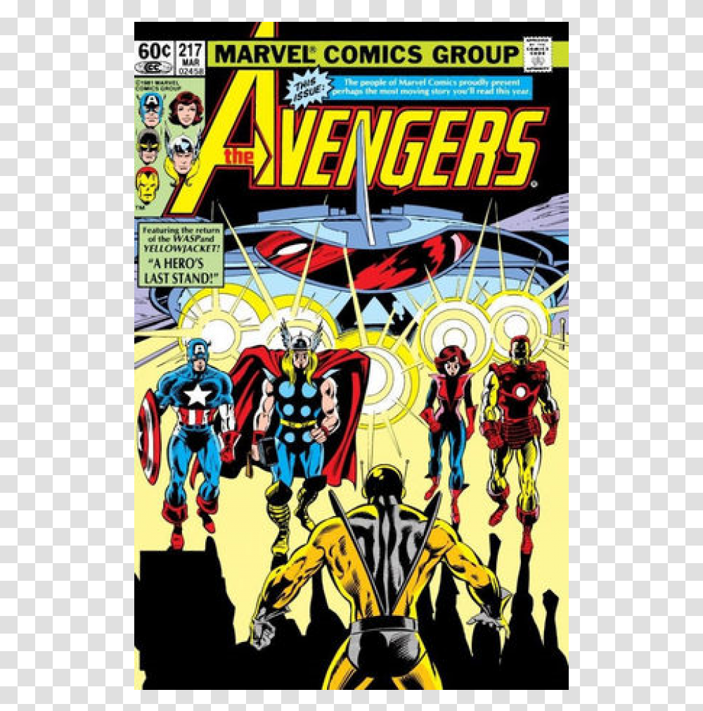 Bronze Age Avengers Comics The Avengers 217 Bronze Marvel Comics Yellow Jacket, Book, Flyer, Poster, Paper Transparent Png