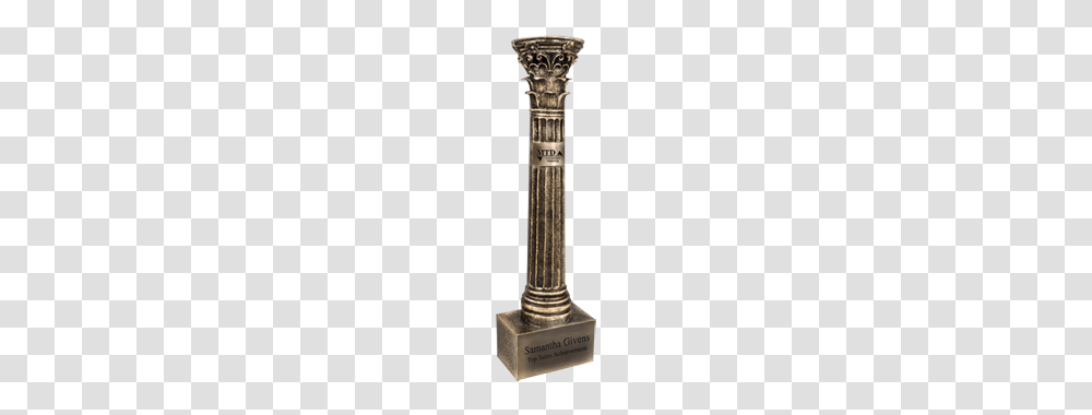 Bronze Corinthian Greek Pillar Trophy Award Paradise Awards, Building, Architecture, Column, Weapon Transparent Png