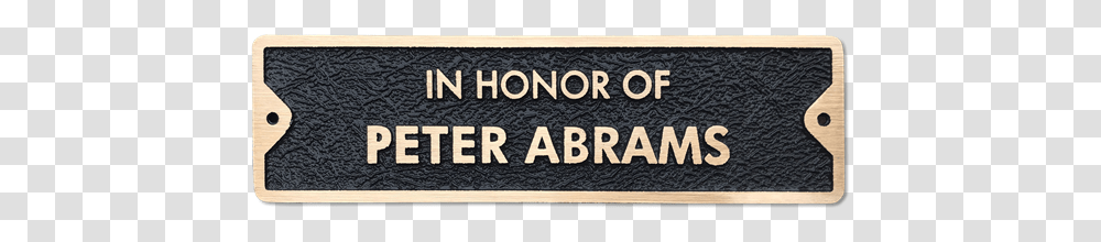 Bronze Memorial Plaque For Bench Label, Alphabet, Word, Paper Transparent Png