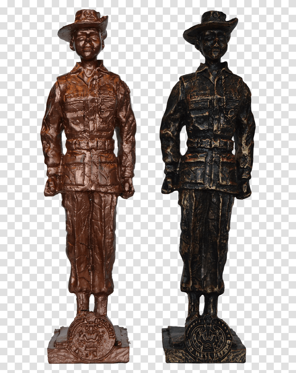 Bronze Sculpture, Hat, Coat, Jacket Transparent Png