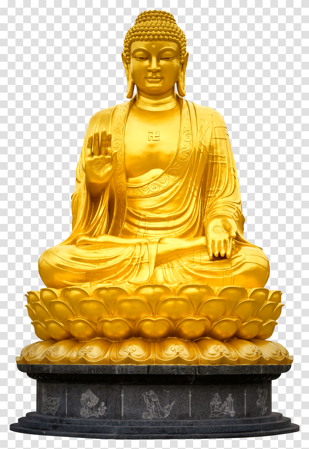 Bronze Sculpture Gautam Buddha Golden Statue Transparent Png