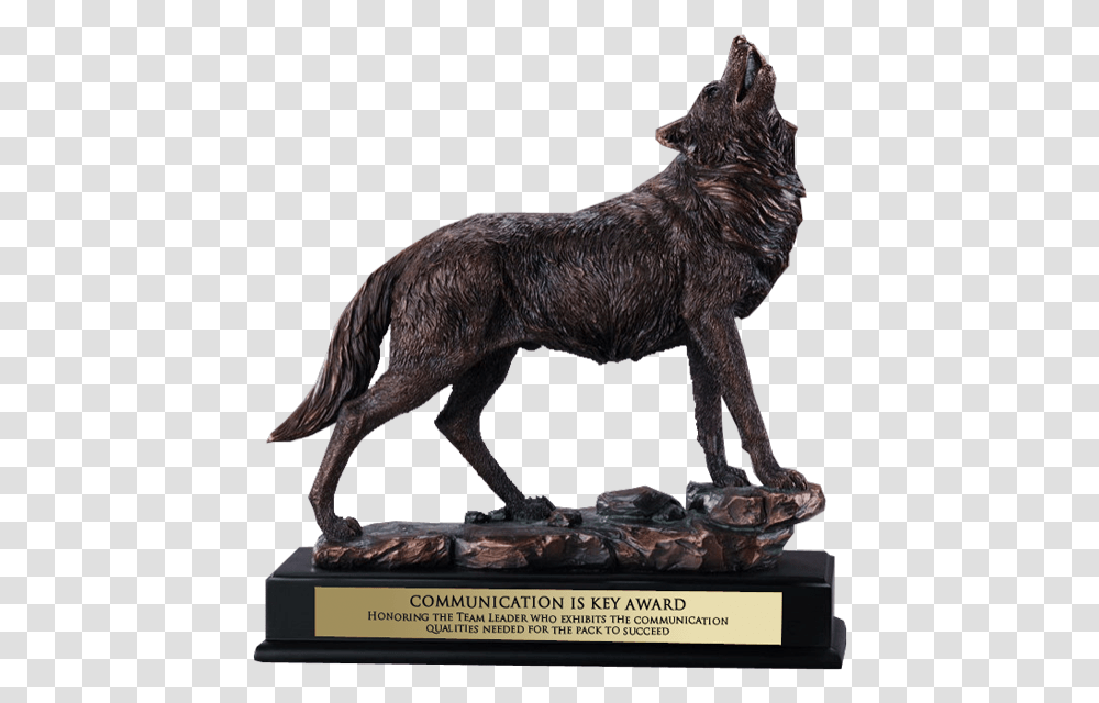 Bronze Wolf Award Statue Animal Figure, Mammal, Coyote, Wildlife, Horse Transparent Png