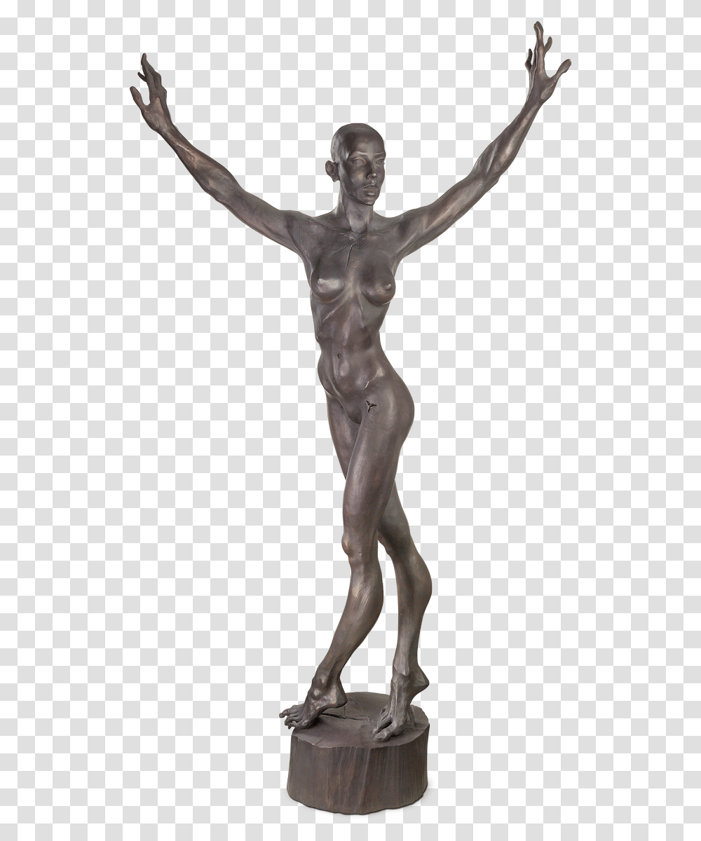 Bronzefigur Nackter Tanz Von Roman Strobl Statue, Cross, Crucifix, Sculpture Transparent Png