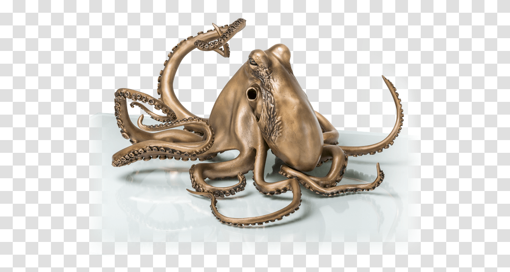 Bronzefigur Octopus Von Viktor Palus Octopus, Animal, Sea Life, Invertebrate, Squid Transparent Png