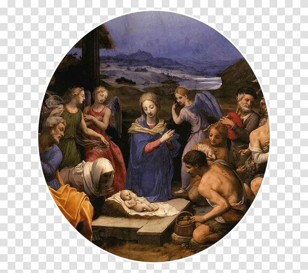 Bronzino Agnolo Nativity, Person, Painting, Portrait Transparent Png