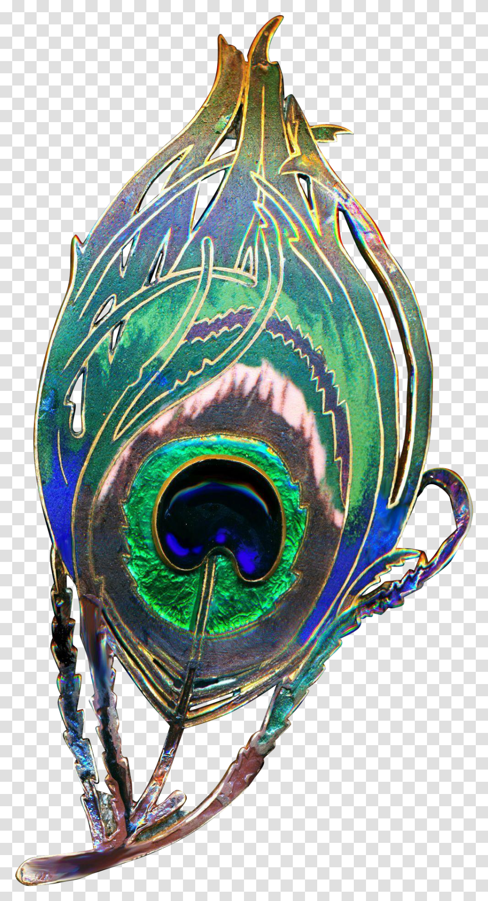 Brooch Stunning Piel Freres Art Nouveau Enamel On Brass Art Nouveau Peacock Eye, Ornament, Pattern, Fractal, Accessories Transparent Png