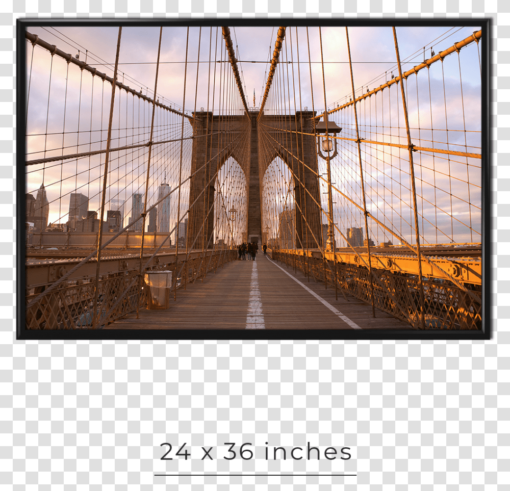 Brooklyn Bridge, Building, Person, Suspension Bridge, Metropolis Transparent Png