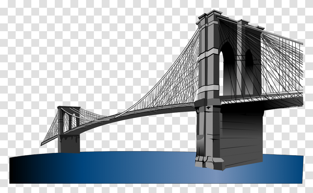 Brooklyn Bridge Clipart, Building, Architecture, Arch Bridge, Arched Transparent Png