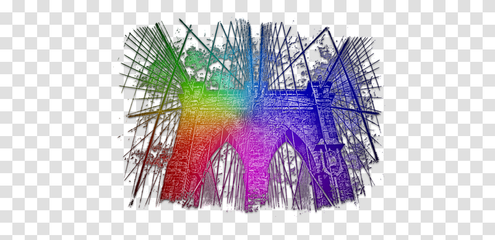 Brooklyn Bridge Cool Rainbow 3 Dimensional Hand Towel Dot, Graphics, Art, Modern Art, Poster Transparent Png