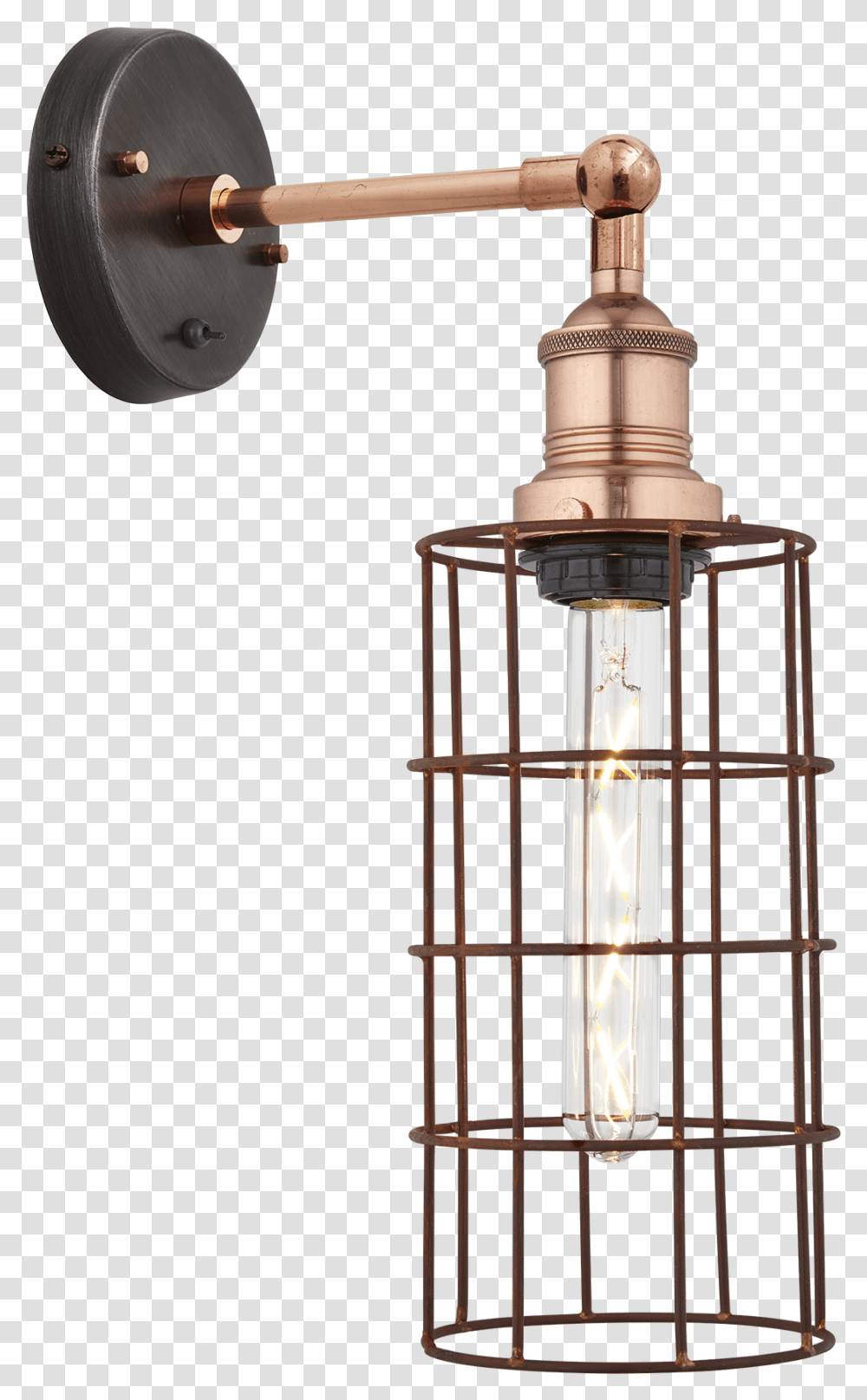 Brooklyn Rusty Cage Wall Light Sconce, Lighting, Light Fixture, Lamp, Lantern Transparent Png
