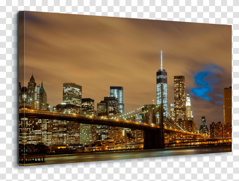 Brooklyn Skyline New York City Night, Metropolis, Urban, Building, Downtown Transparent Png
