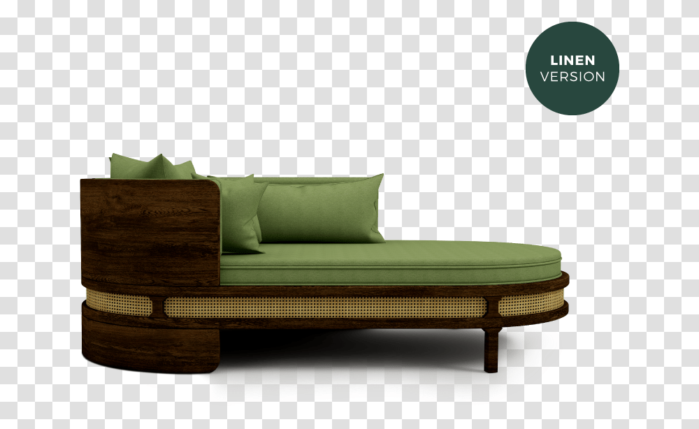 Brooks Chaise Longue Green Linen Studio Couch, Furniture, Bed, Table, Bench Transparent Png