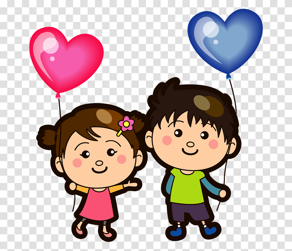 Brother Sister Balloon Clipart Menino E Menina, Heart, Drawing, Doodle Transparent Png