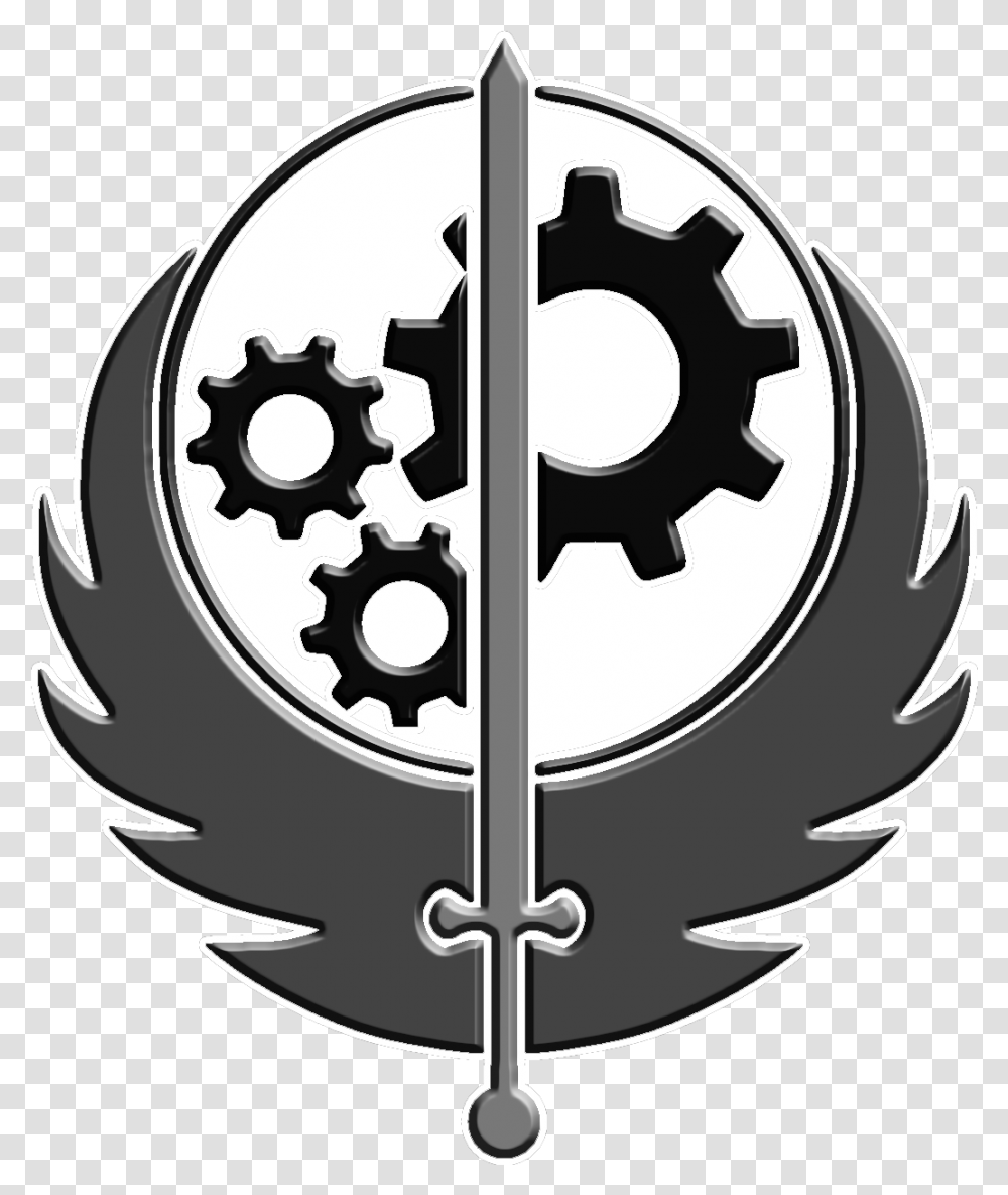 Brotherhood Of Steel Brotherhood Of Steel Logo, Machine, Cross, Gear Transparent Png