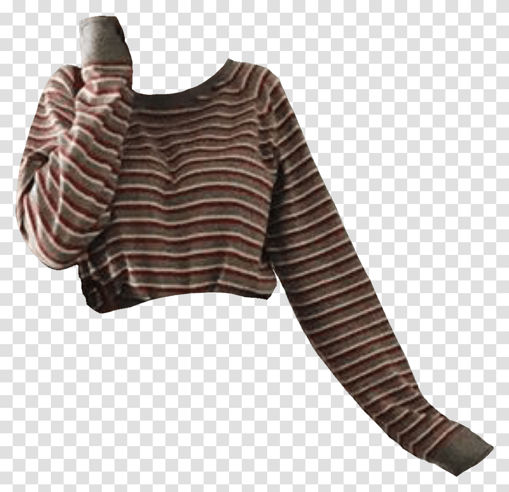 Brown Aesthetic Striped Sweater, Apparel, Person, Human Transparent Png