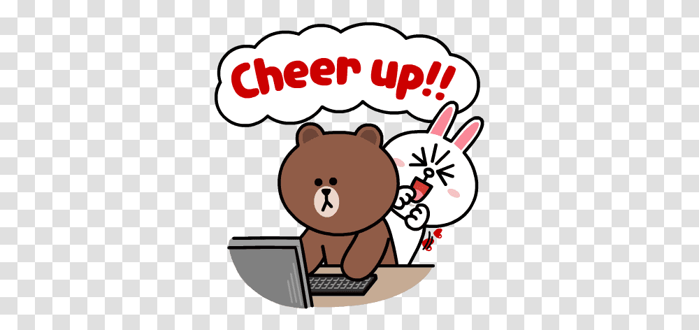 Brown Amp Cony Sweet Love Sticker Cony And Brown, Giant Panda, Bear, Wildlife, Mammal Transparent Png