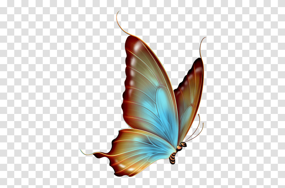 Brown And Blue Butterfly Clipart Butterfly, Ornament, Pattern, Fractal Transparent Png