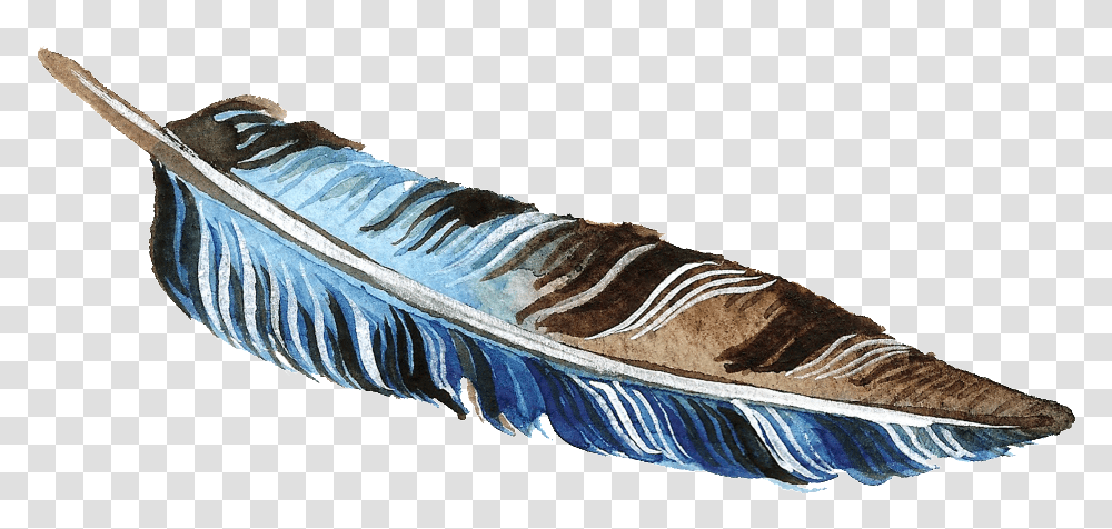 Brown And Blue Feather Decorative Canoe, Shoe, Footwear, Suede Transparent Png