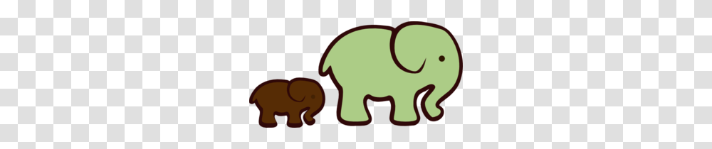 Brown And Green Elephant Mom Baby Clip Art, Mammal, Animal, Wildlife, Aardvark Transparent Png