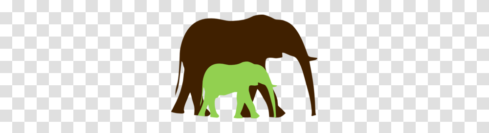 Brown And Green Mom And Baby Elephant Clip Art, Mammal, Animal, Wildlife, Buffalo Transparent Png
