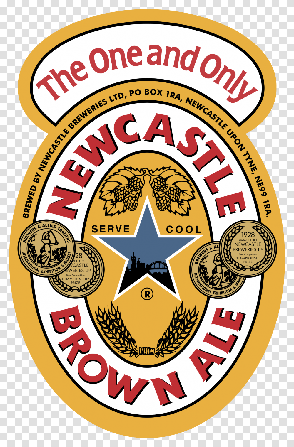 Brown Circle Newcastle Brown Ale Logo Vector Newcastle Brown Ale Logo, Symbol, Trademark, Badge, Star Symbol Transparent Png