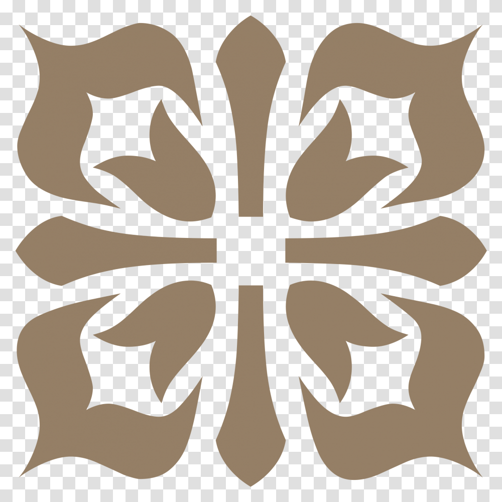 Brown Cross Ornament, Symbol, Pattern, Furniture, Tabletop Transparent Png