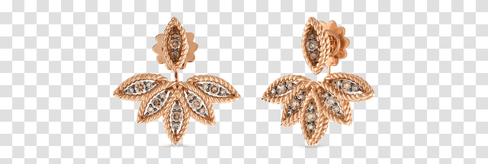 Brown Diamond Stud Earring With Fan Jackets Earring, Sea Life, Animal, Invertebrate, Clam Transparent Png