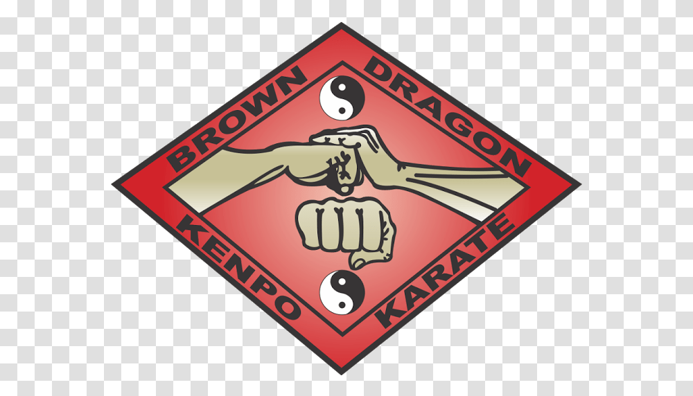 Brown Dragon Kenpo Karate Logo Illustration, Hand, Fist, Road Sign, Symbol Transparent Png