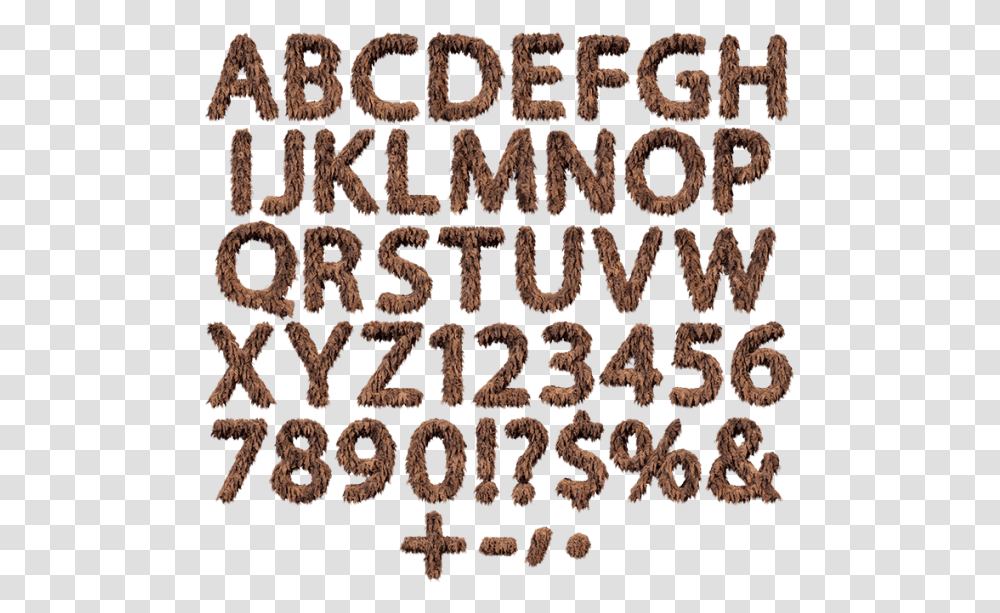 Brown Fur Font Letters, Rug, Word, Alphabet Transparent Png