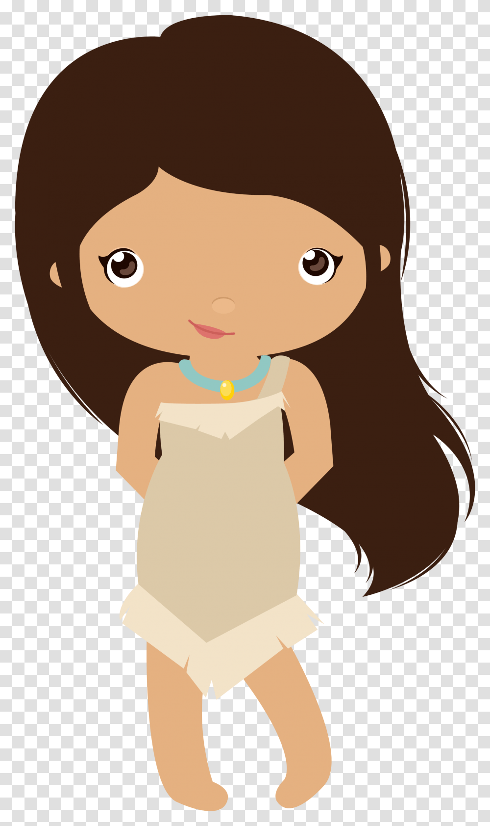 Brown Hair Baby Pocahontas Clipart, Doll, Toy, Elf, Person Transparent Png
