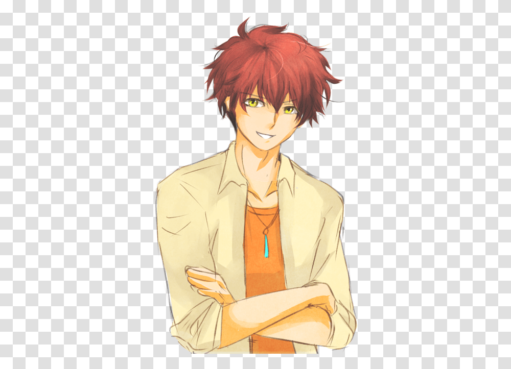 Brown Hair Hair Coloring Black Hair Red Hair Anime Boy With Black And Red Hair, Person, Human, Manga, Comics Transparent Png