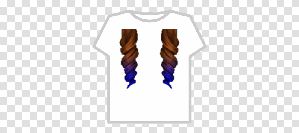 Brown Hair With Blue Streaks Roblox T Shirt Hair Extensions, Sleeve, Clothing, Apparel, Long Sleeve Transparent Png