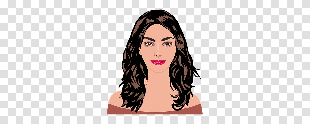 Brown Haired Person, Face, Female, Drawing Transparent Png