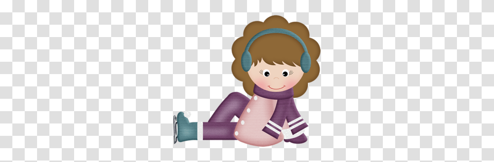 Brown Haired Girl On Ice Clip Art Winter Clipart, Toy, Doll, Apparel Transparent Png