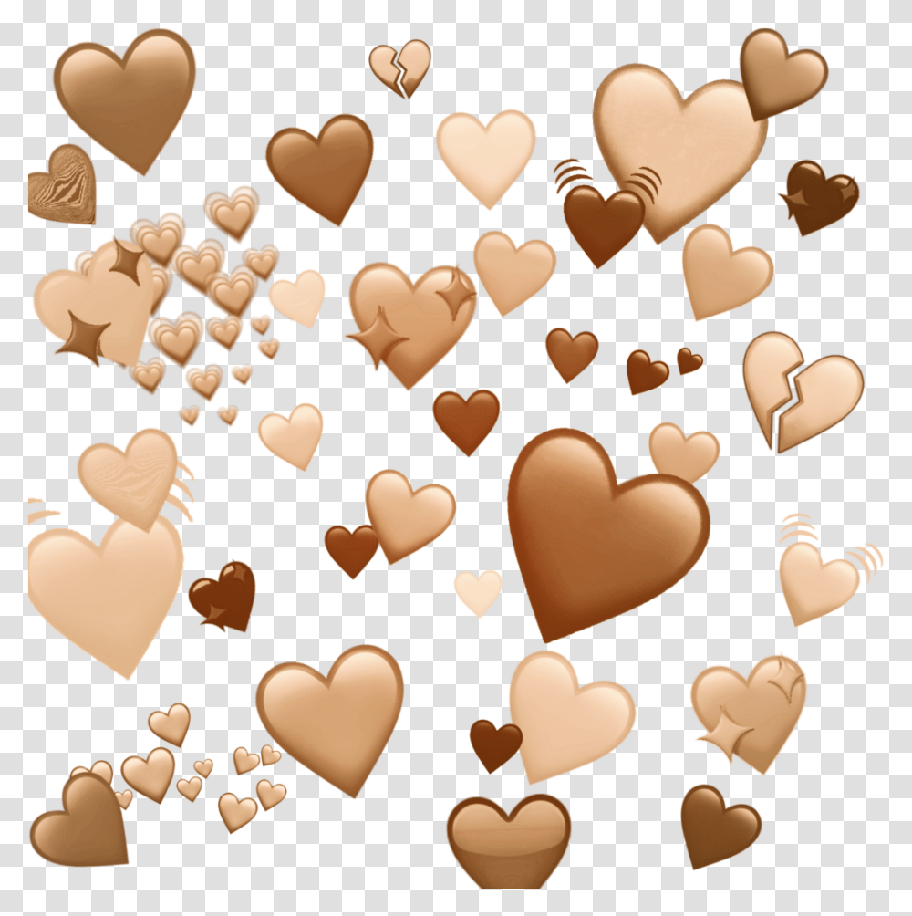 Brown Heart Emoji Background Heart Emoji, Sweets, Food, Confectionery, Paper Transparent Png