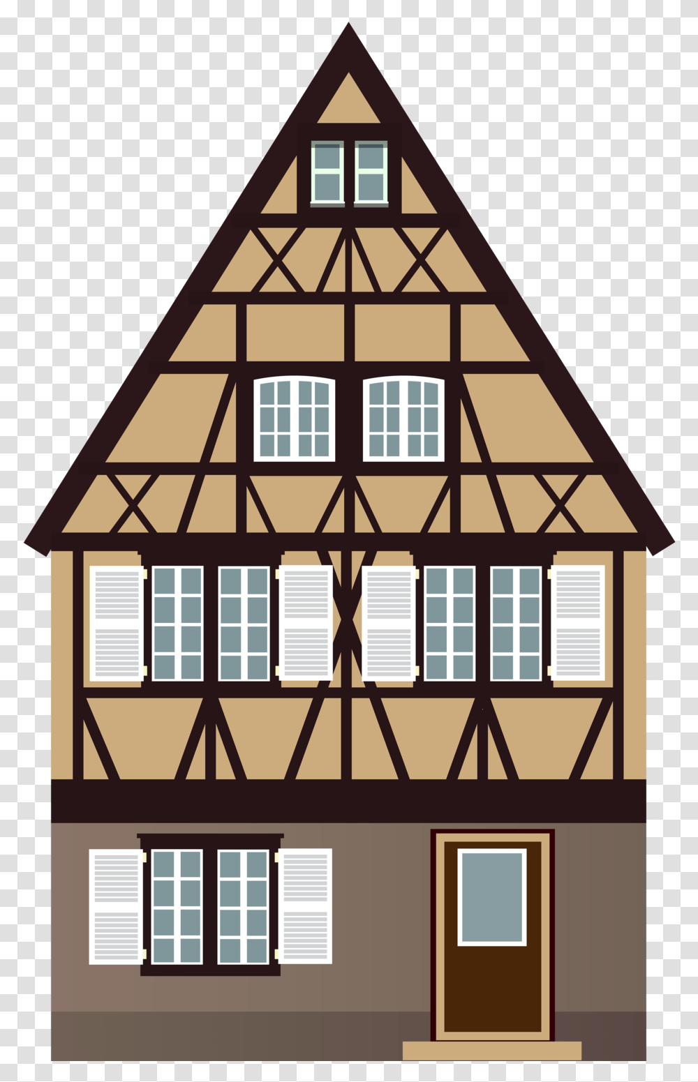 Brown House, Housing, Building, Cottage, Window Transparent Png