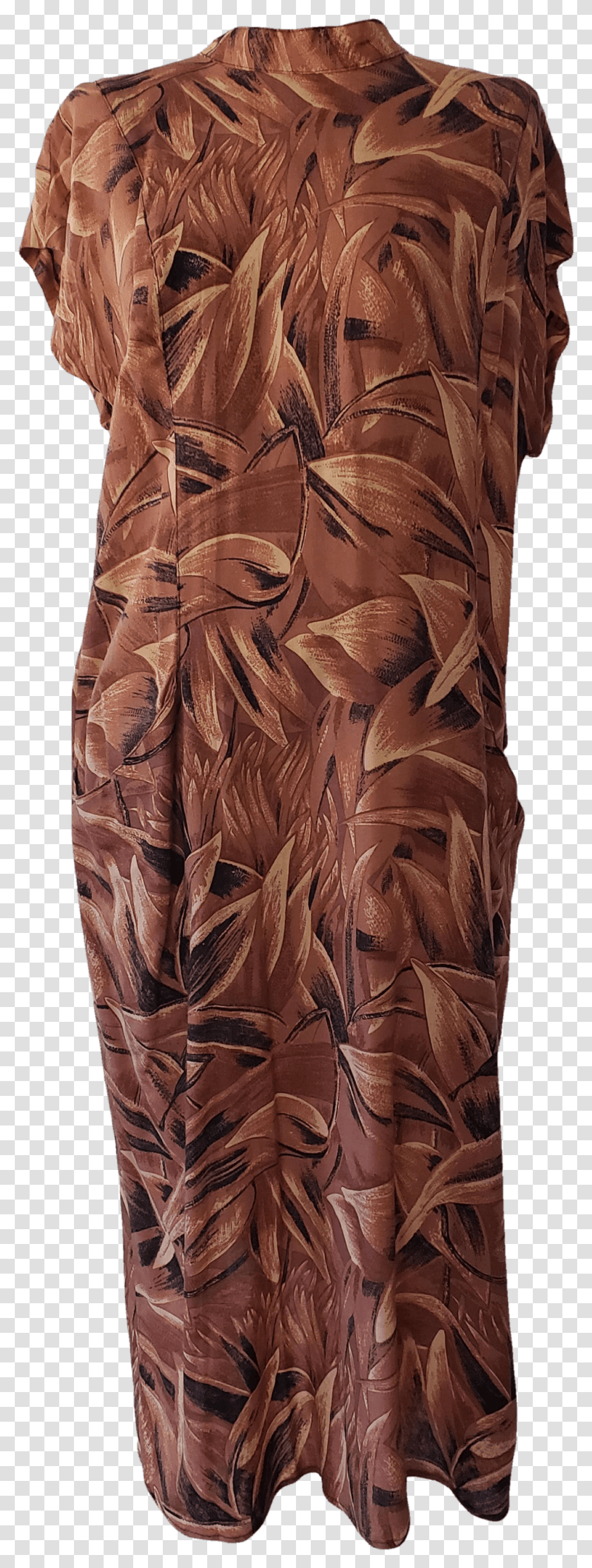 Brown Leaf Print Back Button Up Dress By Jp Dresses Sleeveless, Skin, Clothing, Tattoo, Arm Transparent Png
