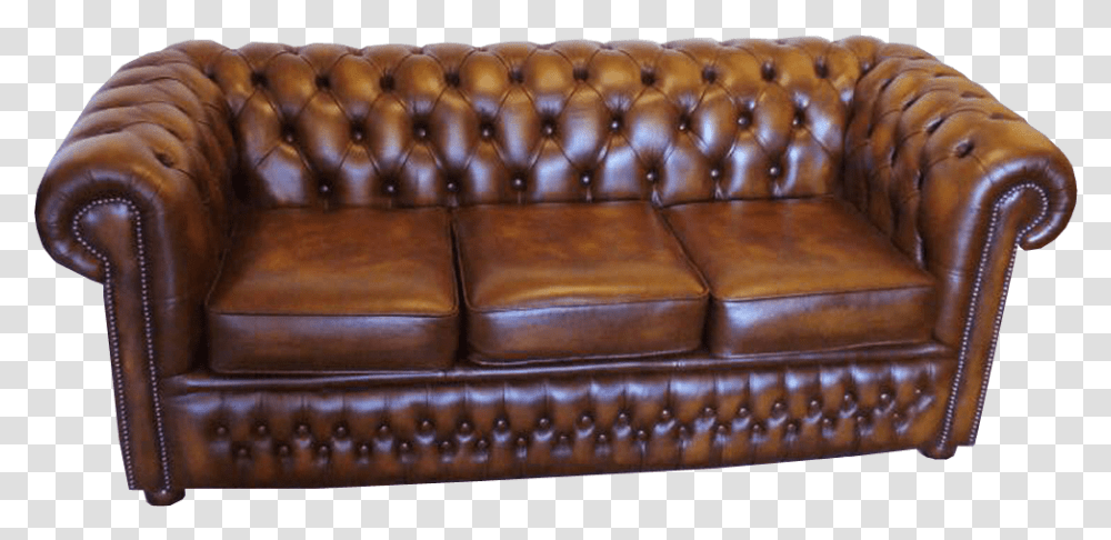 Brown Leather Chesterfield Sofa No Leather Couch Background Brown, Furniture, Armchair, Bread, Food Transparent Png