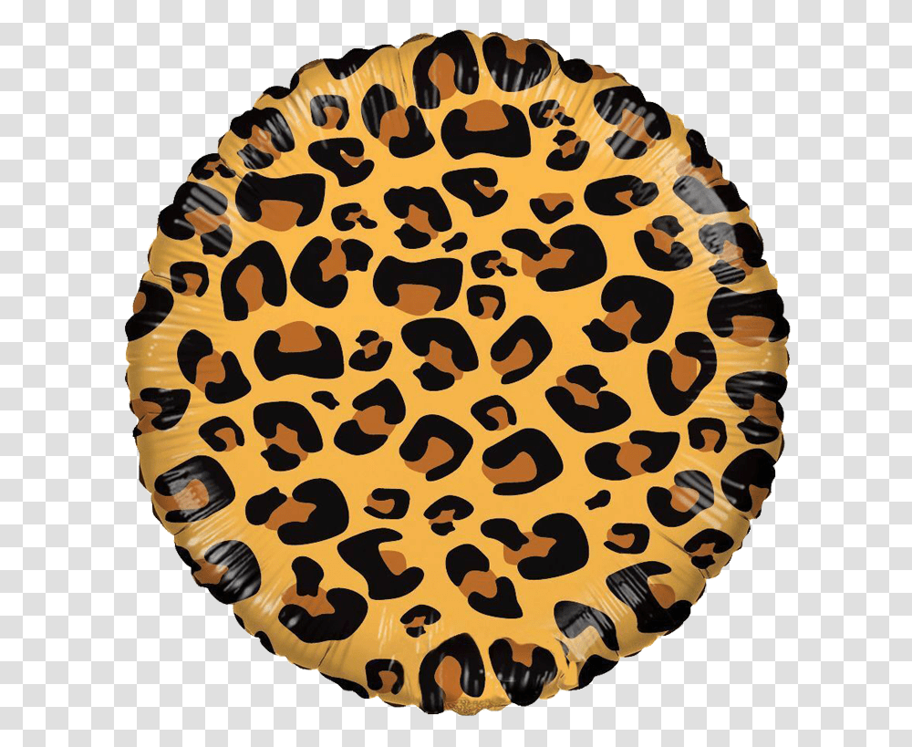 Brown Leopard Print Round Foil Balloon Leopard Print Happy Birthday, Rug, Face, Animal, Photography Transparent Png