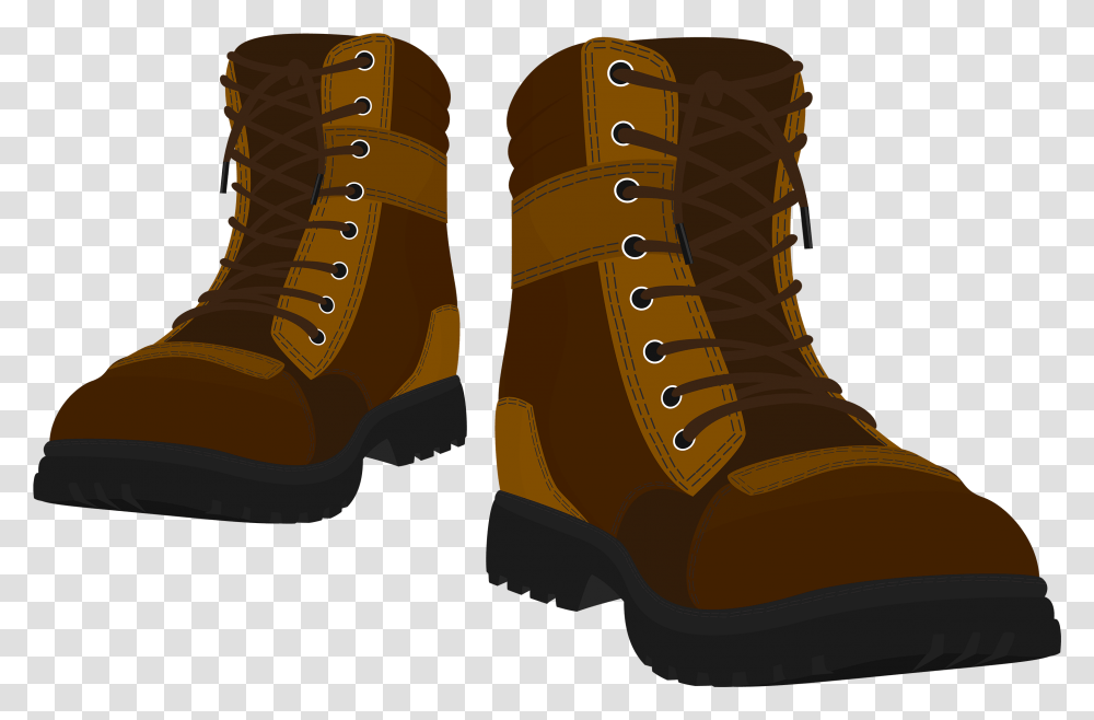 Brown Male Boots Clipart Background Hiking Boots Clipart, Shoe, Footwear, Apparel Transparent Png