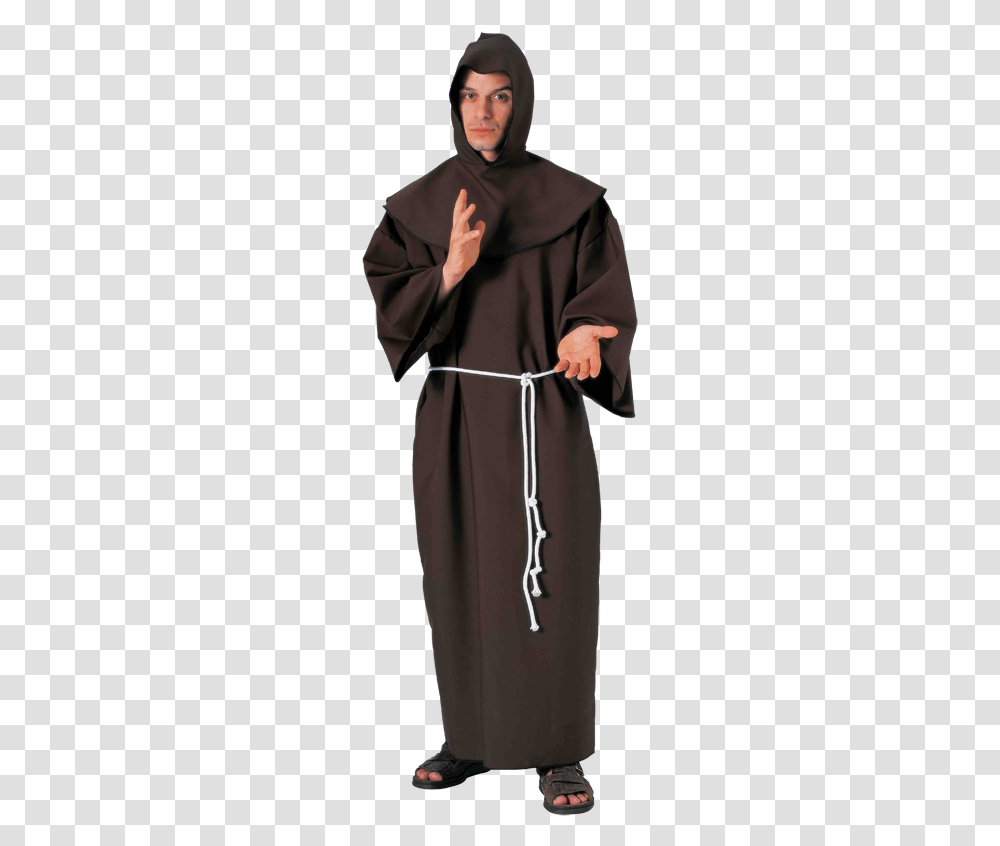 Brown Monk S Robe Men's Costume Monk Costume, Apparel, Fashion, Person Transparent Png