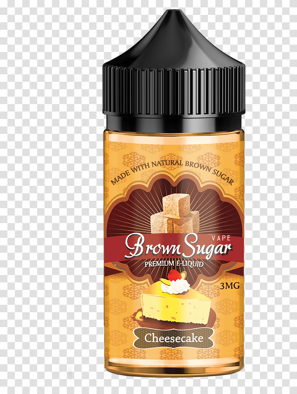 Brown Sugar Cheesecake 100ml Brown Sugar Liquid, Bottle, Cosmetics, Advertisement, Beer Transparent Png