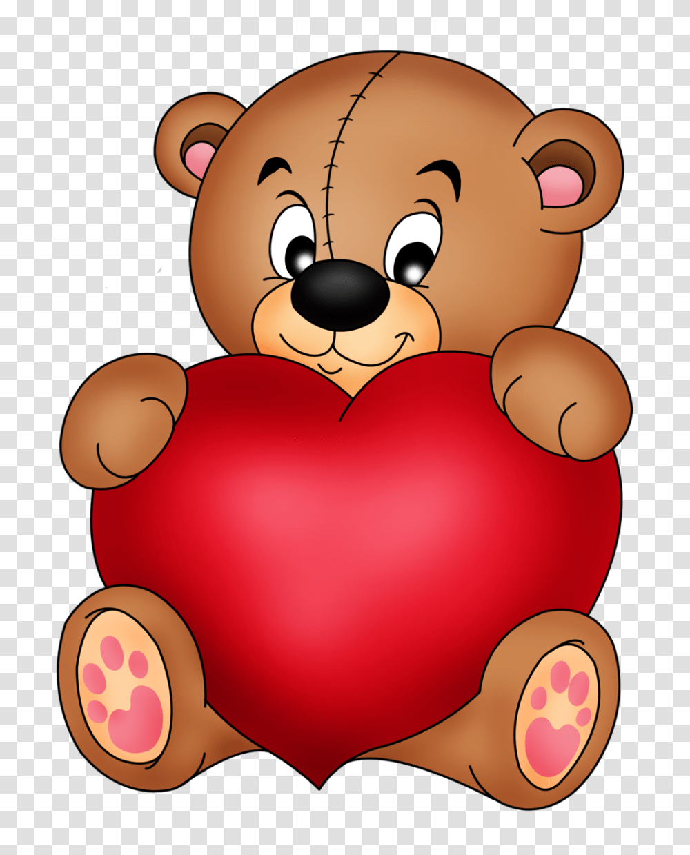 Brown Teddy With Red Heart, Plant, Teddy Bear, Toy, Food Transparent Png