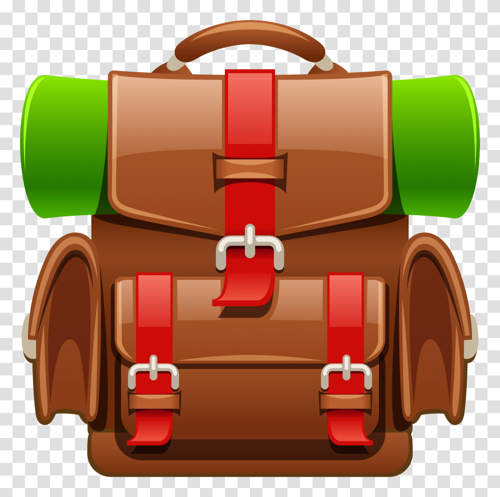 Brown Tourist Backpack Clipart, Bag, Chair, Furniture, Briefcase Transparent Png