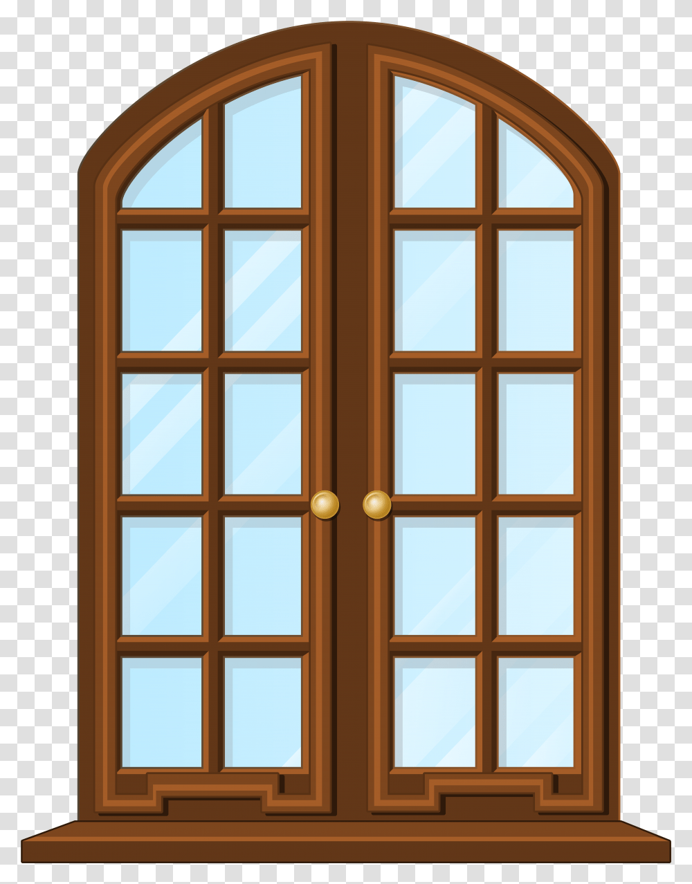 Brown Window Clip Art, French Door Transparent Png