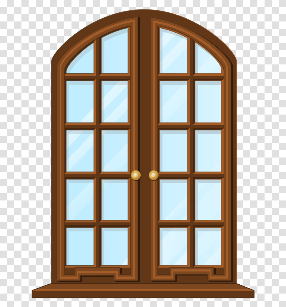Brown Window Window, French Door Transparent Png