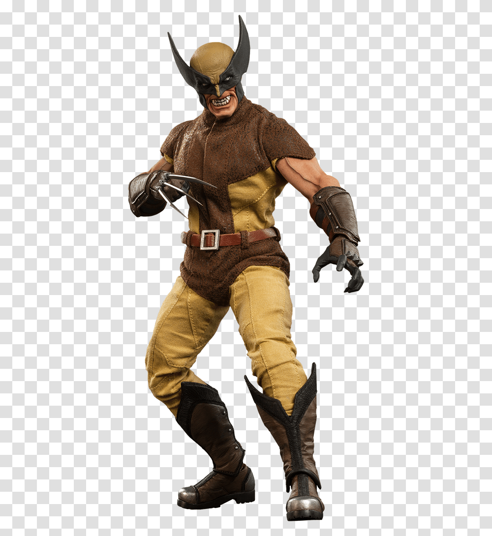 Brown Wolverine Cosplay Boots, Person, People, Helmet Transparent Png